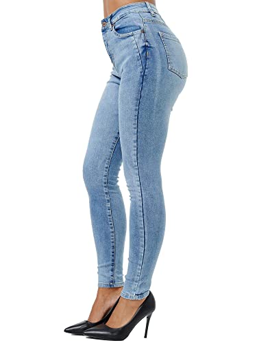 Tazzio Jeans Damen High Waist Denim Slim Skinny Fit Jeanshose Stretch Hose F107 (36, Hellblau) von Tazzio