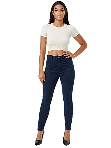 Tazzio Jeans Damen Skinny Fit High Rise Denim Jeanshose Stretch Slim Hose F103 (46, Navy) von Tazzio
