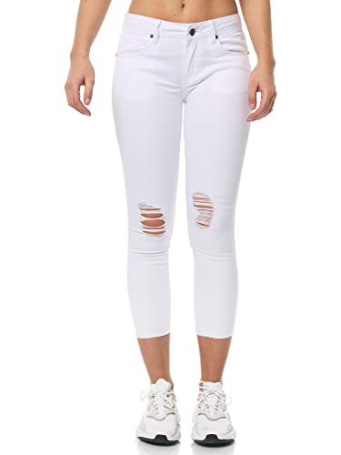 Tazzio Jeans Damen Skinny Fit Stretch Hose Denim Jeanshose Slim F111 (Weiß, 40) von Tazzio