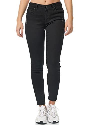 Tazzio Jeans Damen Skinny Fit Stretch Hose Denim Jeanshose Slim F112 (Schwarz, 40) von Tazzio