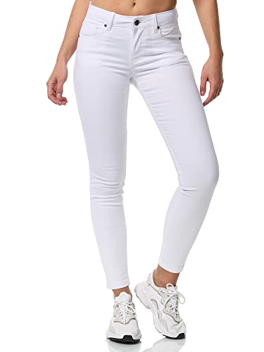 Tazzio Jeans Damen Skinny Fit Stretch Hose Denim Jeanshose Slim F114 (Weiß, 48) von Tazzio