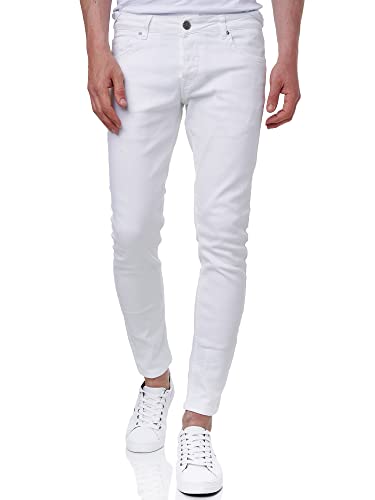 Tazzio Jeans Skinny Fit Herren Jeanshose Stretch Designer Hose Denim (33W / 32L, Weiß) von Tazzio