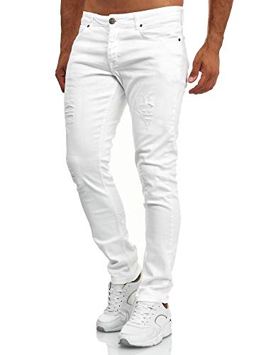 Tazzio Jeans Slim Fit Herren Destroyed Jeanshose Weiss M525-2 Weiss 29/32 von Tazzio