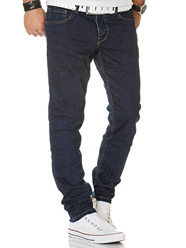 Tazzio Jeans Slim Fit Herren Jeanshose Stretch Designer Hose Denim Dunkelblau 33W / 32L von Tazzio