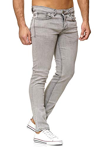 Tazzio Jeans Slim Fit Herren Jeanshose Stretch Designer Hose Denim Grau 34W / 36L von Tazzio