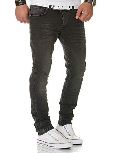 Tazzio Jeans Slim Fit Herren Jeanshose Stretch Designer Hose Denim Schwarz 36W / 30L von Tazzio