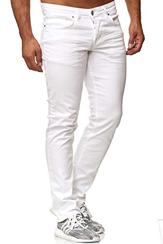 Tazzio Jeans Slim Fit Herren Jeanshose Stretch Designer Hose Denim Weiß 29W / 30L von Tazzio