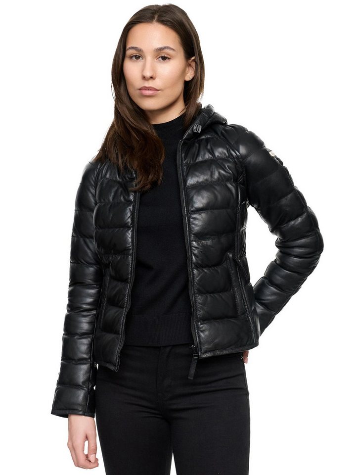 Tazzio Lederjacke F510 im Stepp-Look mit Kapuze von Tazzio