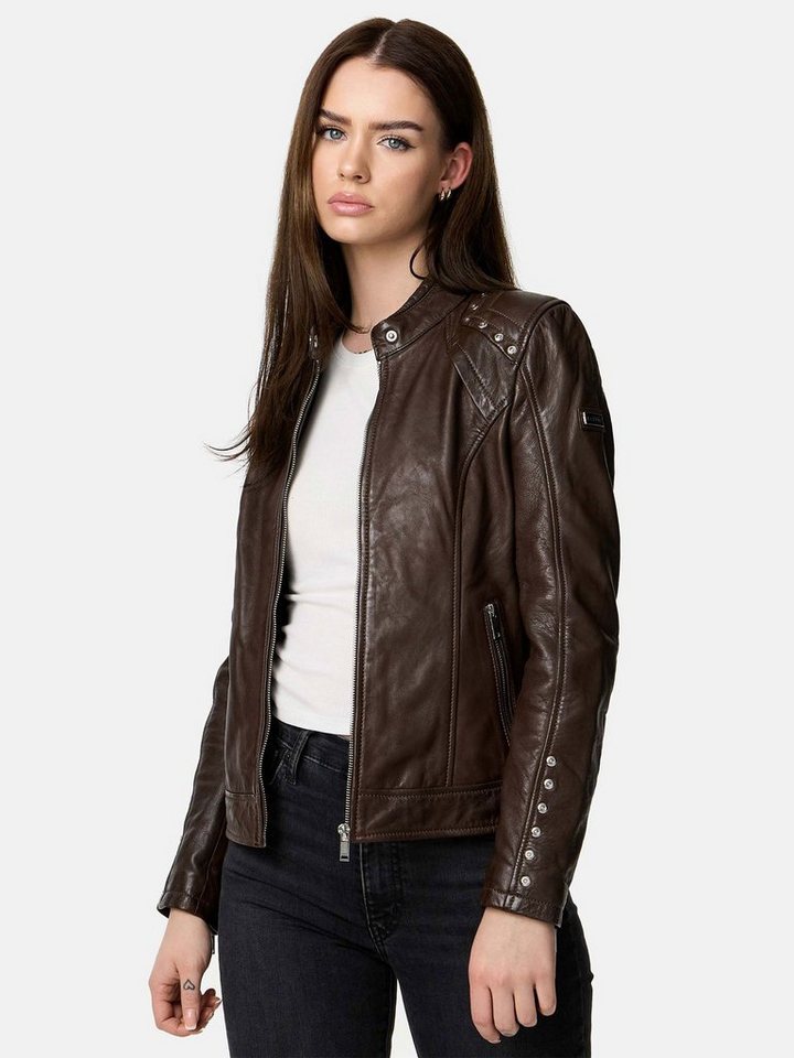 Tazzio Lederjacke F521 moderne & zeitlose Damen Jacke im Biker Look von Tazzio