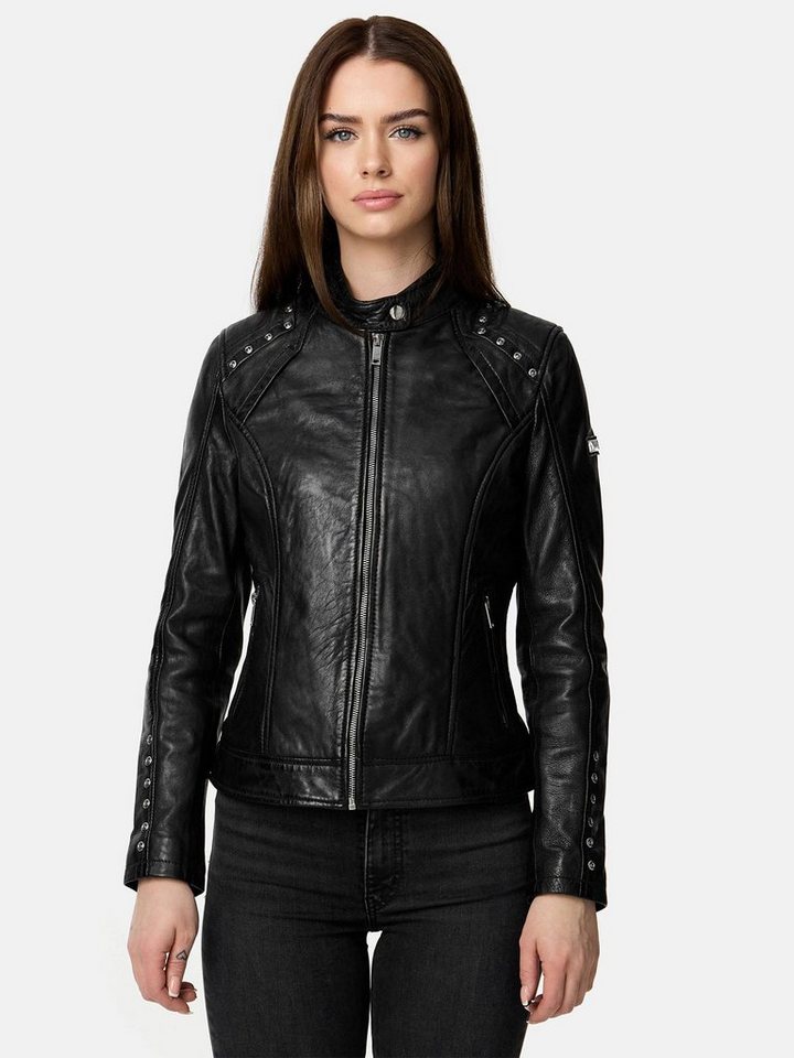 Tazzio Lederjacke F521 moderne & zeitlose Damen Jacke im Biker Look von Tazzio