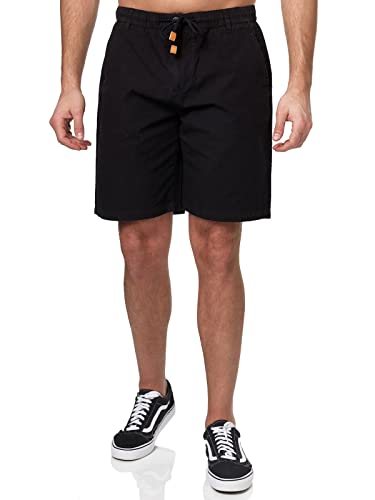 Tazzio Shorts Herren in Leinen-Optik Leinenshorts Chinoshorts Kurze Chino Stoffhose Hose A205 (Schwarz, XL) von Tazzio