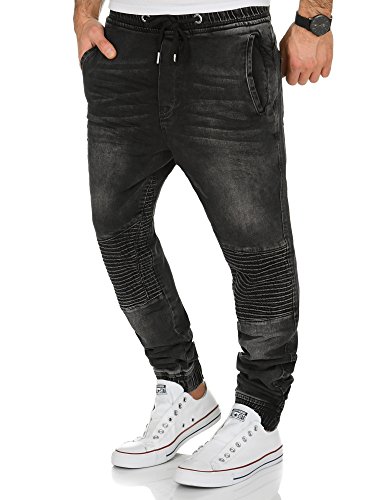 Tazzio Sweat Jeans Herren Jogger Jeanshose Stretch Designer Hose Denim 16505 (Schwarz, X-Large) von Tazzio