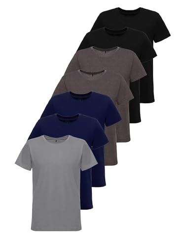 Tazzio T-Shirt Herren 7er-Pack Rundhals Shirt Rundhalsausschnitt Basic E106 (Mix TZJ-2, M) von Tazzio