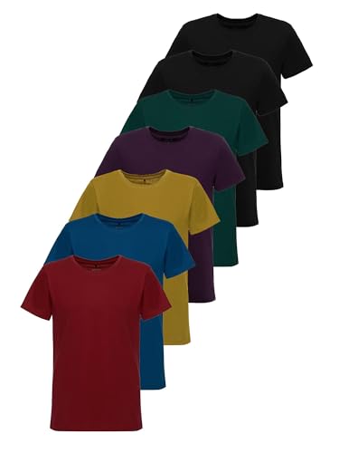 Tazzio T-Shirt Herren 7er-Pack Rundhals Shirt Rundhalsausschnitt Basic E106 (Mix TZJ-4, M) von Tazzio