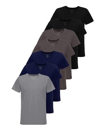 Tazzio T-Shirt Herren 7er-Pack V-Ausschnitt Shirt V-Neck Basic E107 (Mix TZJ-2, XXL) von Tazzio