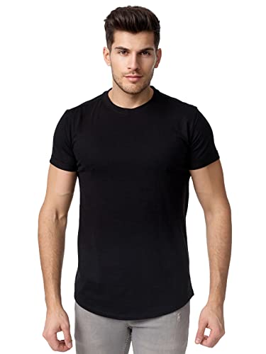 Tazzio T-Shirt Herren Rundhals Shirt Rundkragen Basic E105 (Schwarz, XS) von Tazzio