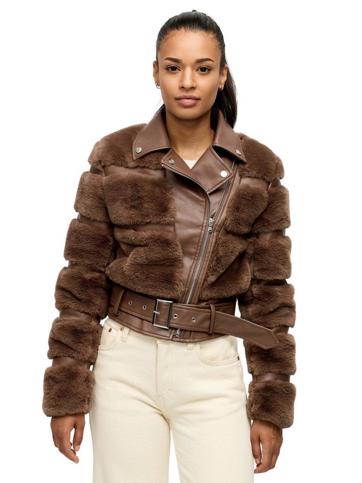 Tazzio Winterjacke F800 mit Gürtel & coolen Reverskragen von Tazzio