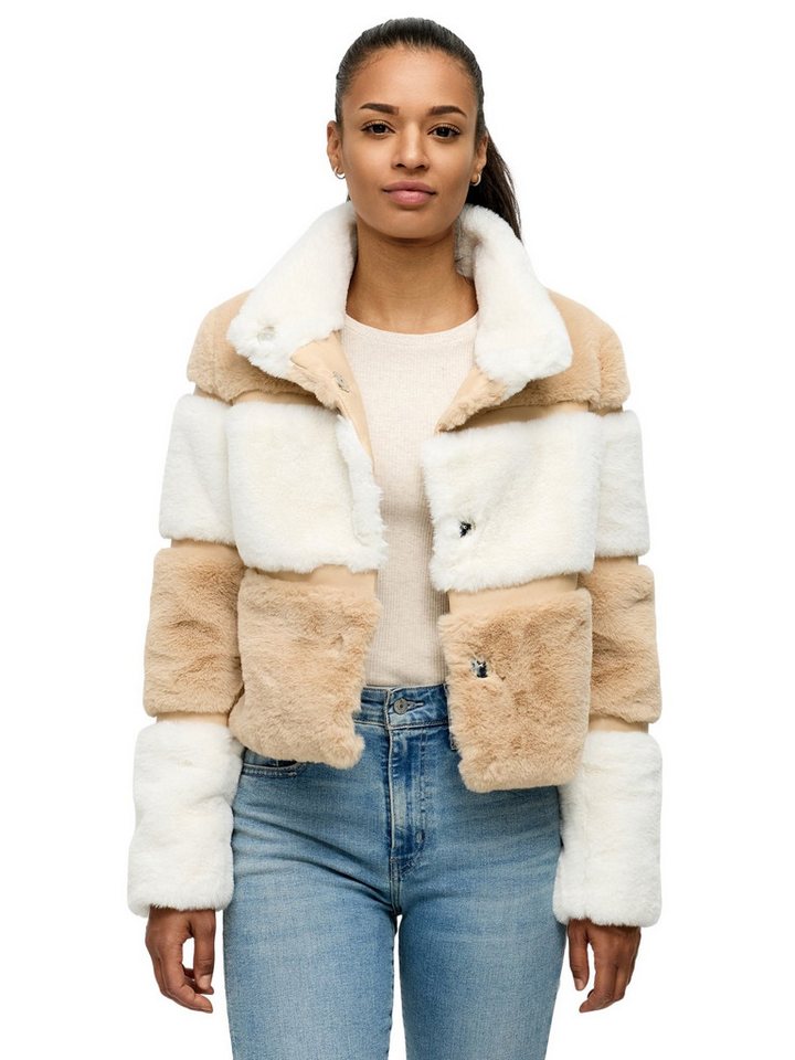 Tazzio Winterjacke F805 Blockstreifen-Design im Teddy-Look, kuschelige Felloptik Tazzio Winterjacke F805 Blockstreifen-Design im Teddy-Look, kuschelige Felloptik von Tazzio