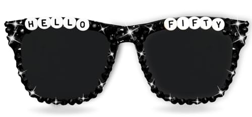 Tbay Sonnenbrille zum 50. Geburtstag für Herren, schwarzer quadratischer Rahmen, Hello Fifty Brille für 50. Geburtstag, Party-Dekoration, Geschenk für Ihn Tbay Sonnenbrille zum 50. Geburtstag für Herren, schwarzer quadratischer Rahmen, Hello Fifty Brille für 50. Geburtstag, Party-Dekoration, Geschenk für Ihn von Tbay