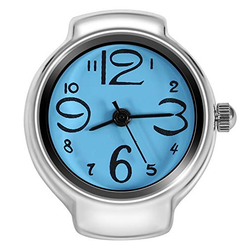 Tbest 1Pc Modische Frauen Männer Quarz Analog Runde Finger Ring Liebe Uhr Weiß Uhren Paar Uhren (Blue) von Tbest