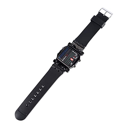 Tbest Binäre Armbanduhr, Männlich-Weibliche Elektronische Led-Uhr Pu-Armband Datumsfunktion Armbanduhr Uhren von Tbest