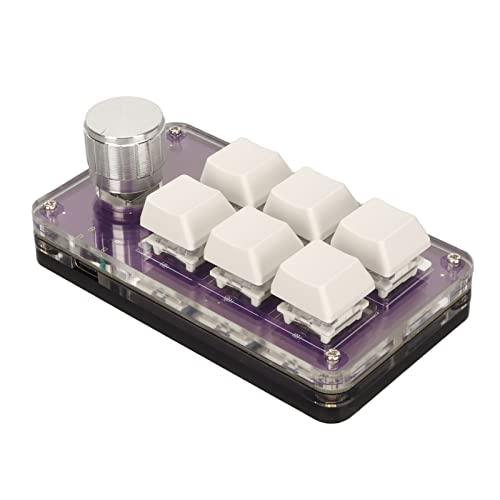 Tbest DeypadDIY Programmierbare Tastatur mit Knopfhanical-Tastatur, 6-Tasten-Tastatur mit Knopf, RGB-Licht und Schalter, Kabelgebunden, Plug-and-Play, DIY Programmierbare Einhändige von Tbest