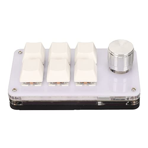 Tbest DeypadDIY Programmierbare Tastatur mit Knopfhanical-Tastatur, 6-Tasten-Tastatur mit Knopf, RGB-Licht und Schalter, Kabelgebunden, Plug-and-Play, DIY Programmierbare Einhändige von Tbest
