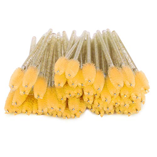 Tbest Flexible Einweg-Mascara-Wimpernpinsel-Set 50pcs für Einfache Anwendung Unter Dem Go-ungiftigen Grün Lila (YELLOW) von Tbest