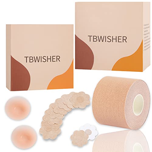 Tbwisher Boob Tape für Bruststraffung Boobytape -Sticky Body Tape für Push-up-Form für Erreichen der Bruststütze Lift-Kontur der Brust mit wasserdichtem schweißfestem Bob von Tbwisher