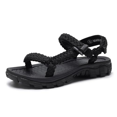 TcIFE Damen Sandalen für Wandern und Trekking Freizeit Outdoor Sport Sandale mit Bogenstütze Sommer Offen Zehen Verstellbare Klett Wasserschuhe von TcIFE