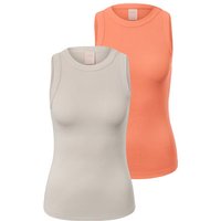 2 Sporttops, orange und creme von Tchibo