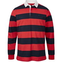 Langarm-Poloshirt, navyfarben-rot von Tchibo