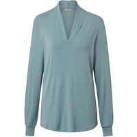 Langarmshirt mit V-Ausschnitt, rauchblau von Tchibo