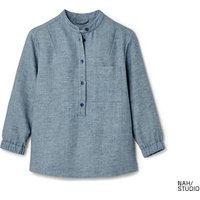 NAH/STUDIO Bluse | Baumwoll-Leinen-Mix, Ocean, Sake von Tchibo