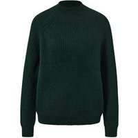 Strickpullover mit Stehkragen, dunkelgrün von Tchibo