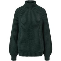 Strickpullover mit Stehkragen, dunkelgrün von Tchibo