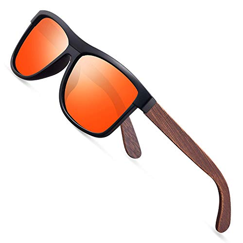 Tclothing Sonnenbrille Herren Polarisierte Walnussholz Holz Männer Frauen Sonnenbrillen UV400 Mode für das Reisen mit polarisierten Gläsern W1003 von Tclothing