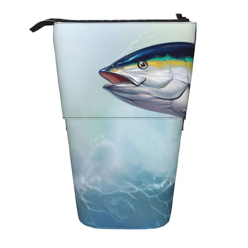 Bluefin Tuna Ocean, Stehender Stiftehalter, Schreibwarentasche, Stiftetasche, Organizer, Teleskop-Stifteetui von Tcoay