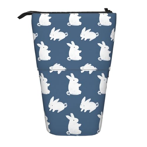 Kaninchen, Cooles modisches Tier, stehender Stiftehalter, Schreibwarentasche, Bleistifttasche, Organizer, Teleskop-Federmäppchen von Tcoay