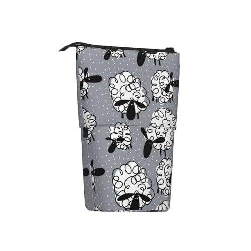 Lustiges Schaf, stehender Stifthalter, Schreibwarentasche, Bleistiftbeutel, Organizer, Teleskop-Federmäppchen von Tcoay