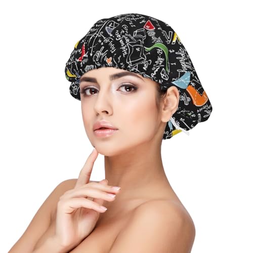 Mathe,Verstellbare Seiden-Haarhaube für Erwachsene, Satin-Schlafmütze, elastische Schlafhaube für Damen Mathe,Verstellbare Seiden-Haarhaube für Erwachsene, Satin-Schlafmütze, elastische Schlafhaube für Damen von Tcoay
