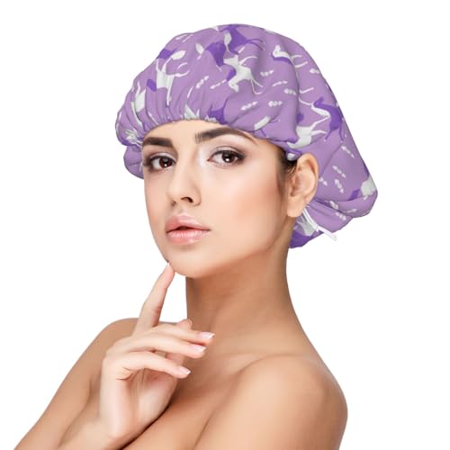 Pferde Lila Lila Mädchen Süßes Cowgirl,Verstellbare Seiden-Haarhaube für Erwachsene, Satin-Schlafmütze, elastische Schlafhaube für Damen Pferde Lila Lila Mädchen Süßes Cowgirl,Verstellbare Seiden-Haarhaube für Erwachsene, Satin-Schlafmütze, elastische Schlafhaube für Damen von Tcoay