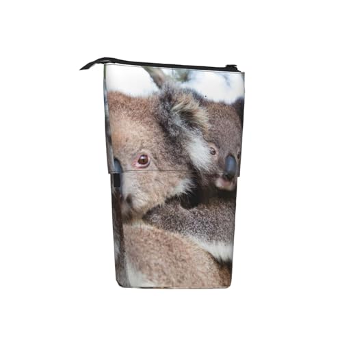 Tcoay Australien Koalabär, Stehender Stiftehalter, Schreibwarentasche, Bleistiftbeutel, Organizer, Teleskop-Federmäppchen von Tcoay