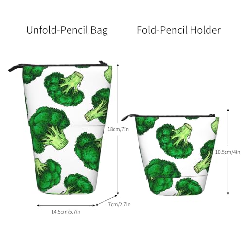 Tcoay Brokkoli, Stehender Stiftehalter, Schreibwarentasche, Bleistiftbeutel, Organizer, Teleskop-Federmäppchen von Tcoay