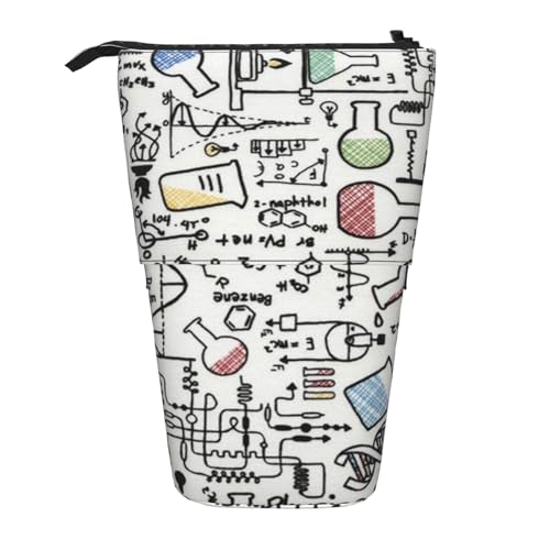 Tcoay Chemie-Experimente, Wissenschaft, Wissenschaft, Experimente, Stehender Bleistifthalter, Schreibwarentasche, Bleistiftbeutel, Organizer, Teleskop-Federmäppchen von Tcoay