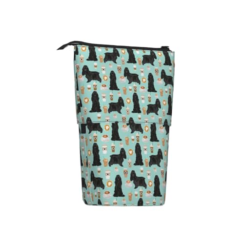 Tcoay Cocker Spaniel Bedruckt, stehender Stiftehalter, Schreibwarentasche, Stiftetasche, Organizer, Teleskop-Federmäppchen von Tcoay