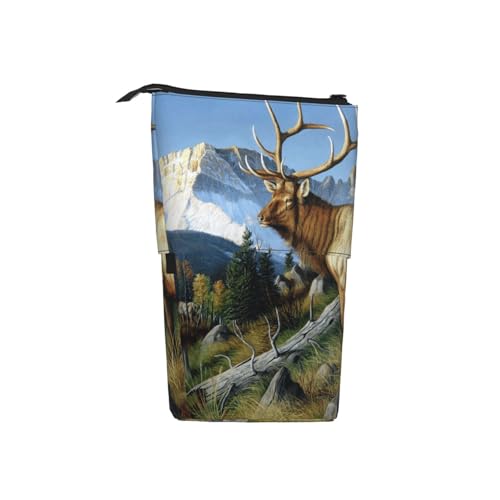 Tcoay Coole Hirsch-Deer-Bilder, stehender Stifthalter, Schreibwarentasche, Bleistiftbeutel, Organizer, Teleskop-Federmäppchen Tcoay Coole Hirsch-Deer-Bilder, stehender Stifthalter, Schreibwarentasche, Bleistiftbeutel, Organizer, Teleskop-Federmäppchen von Tcoay