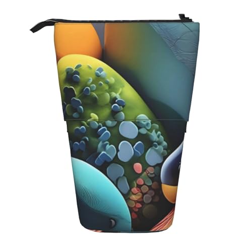 Tcoay Farbige Steine, stehender Stifthalter, Schreibwarentasche, Bleistiftbeutel, Organizer, Teleskop-Federmäppchen von Tcoay