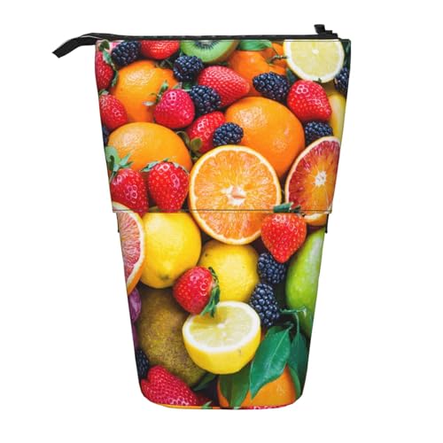 Tcoay Frische Früchte, stehender Stifthalter, Schreibwarentasche, Stiftetasche, Organizer, Teleskop-Stifteetui von Tcoay