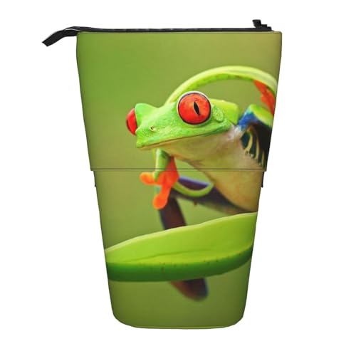 Tcoay Frosch, Stehender Stiftehalter, Schreibwarentasche, Bleistiftbeutel, Organizer, Teleskop-Federmäppchen von Tcoay